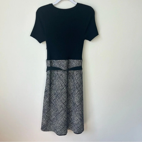 Paule Ka Mixed Media Wool Tweed Knee Length Dress - Picture 5 of 10